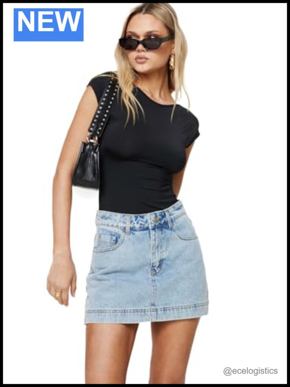 Princess Polly Denim Skort Light Wash Belt Loop Zip